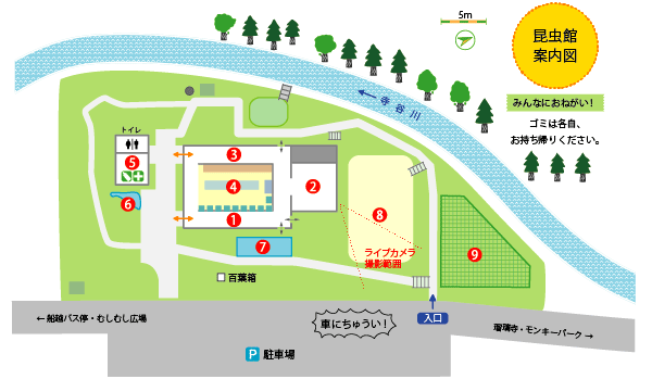 昆虫館施設図